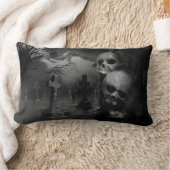 ホラーファン – ゴシック様式の墓地 ランバークッション (ブランケット)