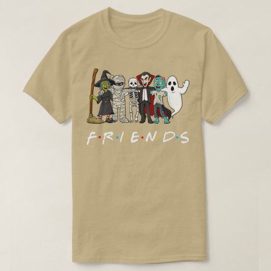 ホラーフレンズスケルトンゾンビパンプキンミハロ Tシャツ (デザイン正面)