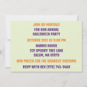 ホラーブラックアンドホワイトキャビンウッズハローウィンパーティ 招待状 (裏面)