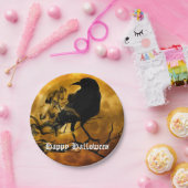 ホラーブラックレイヴンフルムーンハローウィンパーティ ペーパープレート (パーティー)