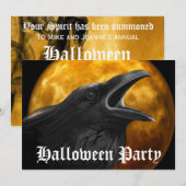 ホラーブラックレイヴンフルムーンハローウィンパーティ 招待状 (正面/裏面)