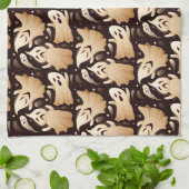 ホラーブー幽霊ハロウィンパターン キッチンタオル (折り畳み)