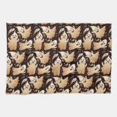 ホラーブー幽霊ハロウィンパターン キッチンタオル (横)