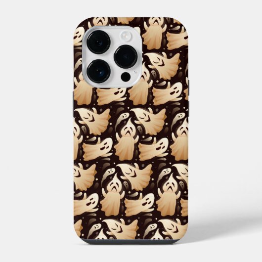 ホラーブー幽霊ハロウィンパターン iPhoneケース (裏面)