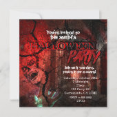 ホラーホールゾンビハローウィンパーティ招待状 招待状 (正面)