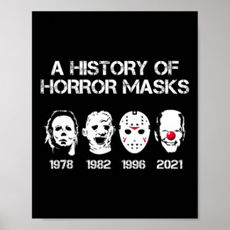ホラーマスクの歴史ハロウィーンおもしろい衣装 ポスター