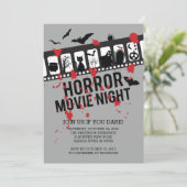 ホラームービーナイトフィルムストリップハローウィンパーティ 招待状 (スタンド正面)