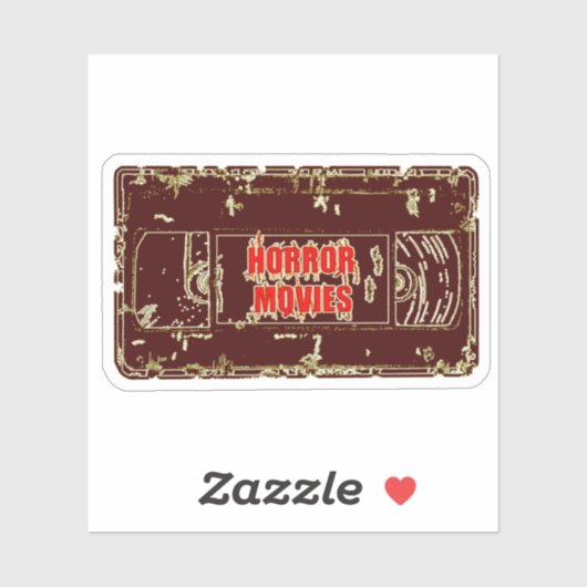 ホラームービーVHSブラックイエロー シール (シート)