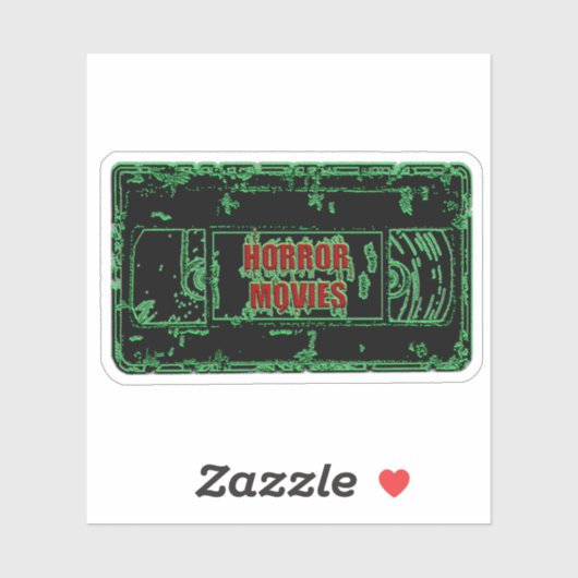 ホラームービーVHSブラックグリーン シール (シート)