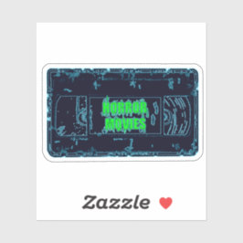 ホラームービーVHSブラックブルー シール