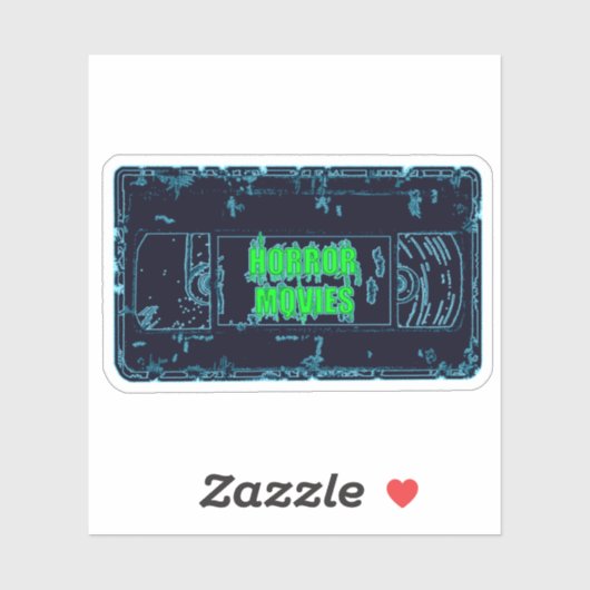 ホラームービーVHSブラックブルー シール (シート)