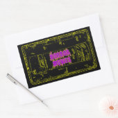 ホラームービーVHS – 黄/紫 長方形シール (封筒)