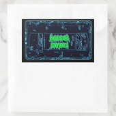 ホラームービーVHS-Blue/Green Rectangularステッカー 長方形シール (バッグ)