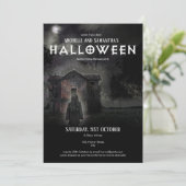 ホラーモダンダーク幽霊のよく出るハウスロングヘアウーマン 招待状 (スタンド正面)