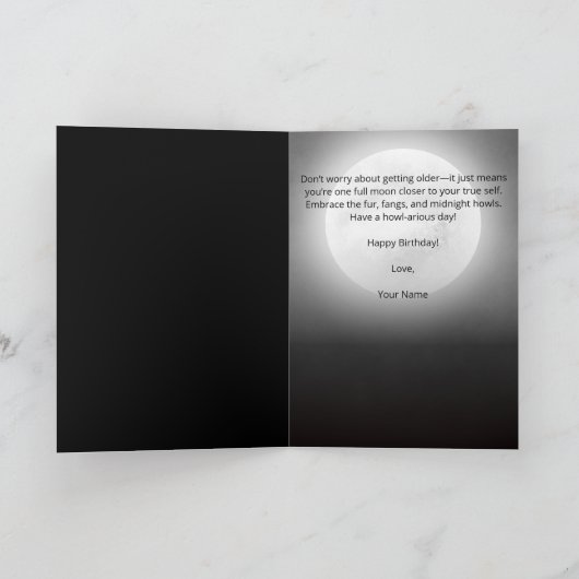 ホラーモダン人狼アダルト誕生日挨拶 カード (内部)