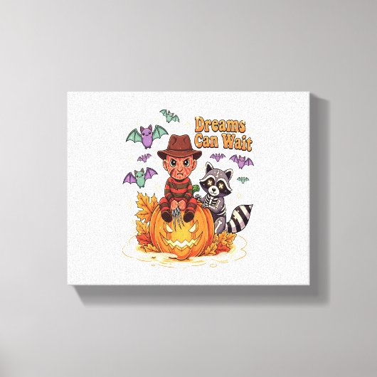 ホラーモンスターを待つハロウィーンの夢 キャンバスプリント (正面)