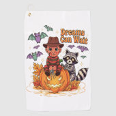 ホラーモンスターを待つハロウィーンの夢 ゴルフタオル (正面)