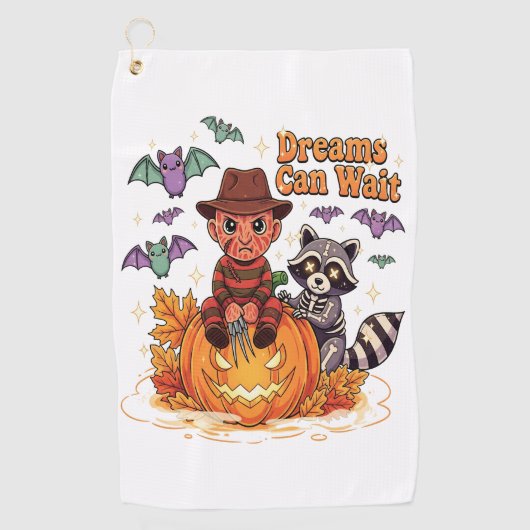 ホラーモンスターを待つハロウィーンの夢 ゴルフタオル (正面)