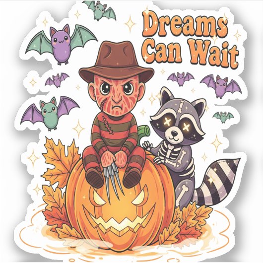 ホラーモンスターを待つハロウィーンの夢 シール (正面)