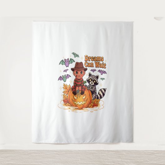 ホラーモンスターを待つハロウィーンの夢 タペストリー (正面)