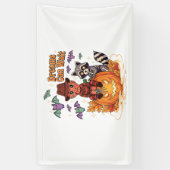 ホラーモンスターを待つハロウィーンの夢 横断幕 (縦)