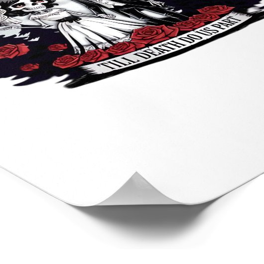 ホラーヴァレンティーンズデイスケルトカップル死亡D ポスター (角)