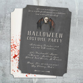 ホラーヴァンパイアこうもりウイングススカルハローウィンパーティ 招待状