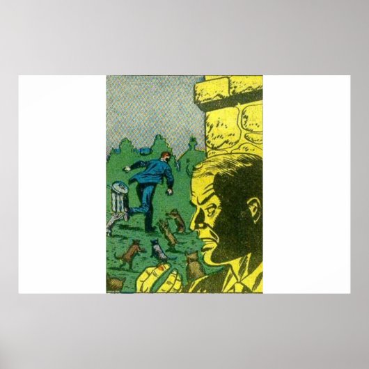 ホラーヴィンテージ漫画 |レトロ漫画 ポスター (正面)