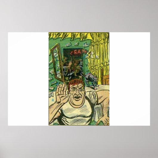 ホラーヴィンテージ漫画 |怖いクラシック漫画本 ポスター (正面)