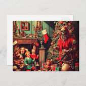ホラー不気味クリスマスレトロファミリーポートレート ポストカード (正面/裏面)