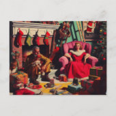 ホラー不気味クリスマスレトロファミリーポートレート ポストカード (正面)