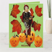 ホラー不気味ジョーカー秋メープルカンプキンハロウィーン カード (正面)