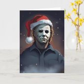 ホラー不気味フィルムのクリスマスカード カード (黄色い花)