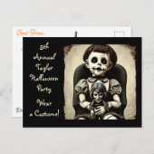 ホラー人形とグールチャイルドハローウィンパーティ ポストカード (正面/裏面)