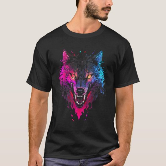 ホラー人狼ヘッドハロウィーン神話ウルフシェイフ Tシャツ (正面)