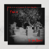 ホラー墓地ハロウィーン招待状 招待状 (正面/裏面)