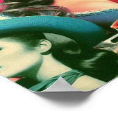 ホラー女性のカーボーイコラージュ ポスター (角)