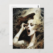 ホラー女性の悲鳴 ポストカード (正面/裏面)