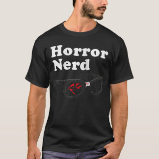 ホラー好きのための血まみれメガネ ホラー映画ファン Tシャツ