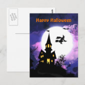 ホラー幽霊のよく出るハウスハッピーハローウィン ポストカード (正面/裏面)