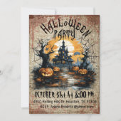 ホラー幽霊のよく出るハウスハロウィーンパーティー 招待状 (正面)