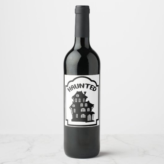 ホラー幽霊のよく出るハウスハロウィーン ワインラベル (正面)