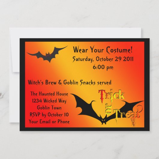 ホラー幽霊のよく出るハウスハローウィンパーティ招待状 招待状 (裏面)