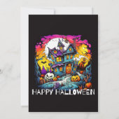 ホラー幽霊のよく出るハウスハローウィンパーティ招待状 招待状 (裏面)