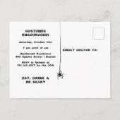 ホラー幽霊のよく出るハウスハローウィンパーティ インビテーションポストカード (裏面)