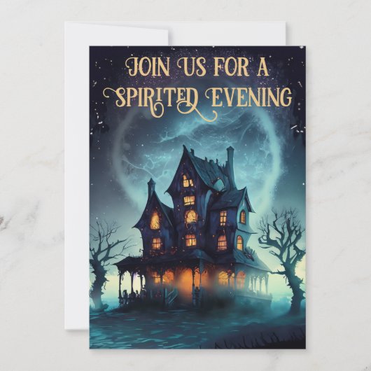 ホラー幽霊のよく出るハウスハローウィンパーティ 招待状 (正面)