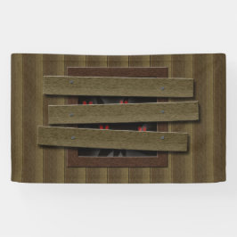 ホラー幽霊のよく出るハウス小柱フェイクウィンドウアイ 横断幕