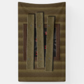 ホラー幽霊のよく出るハウス小柱フェイクウィンドウアイ 横断幕 (縦)