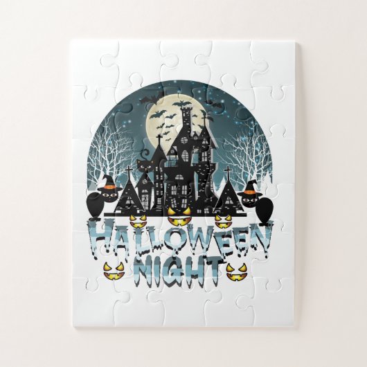 ホラー幽霊のよく出るハロウィーンナイト ジグソーパズル (縦)