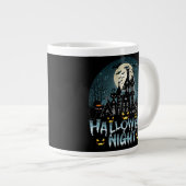 ホラー幽霊のよく出るハロウィーンナイト ジャンボコーヒーマグカップ (正面右)